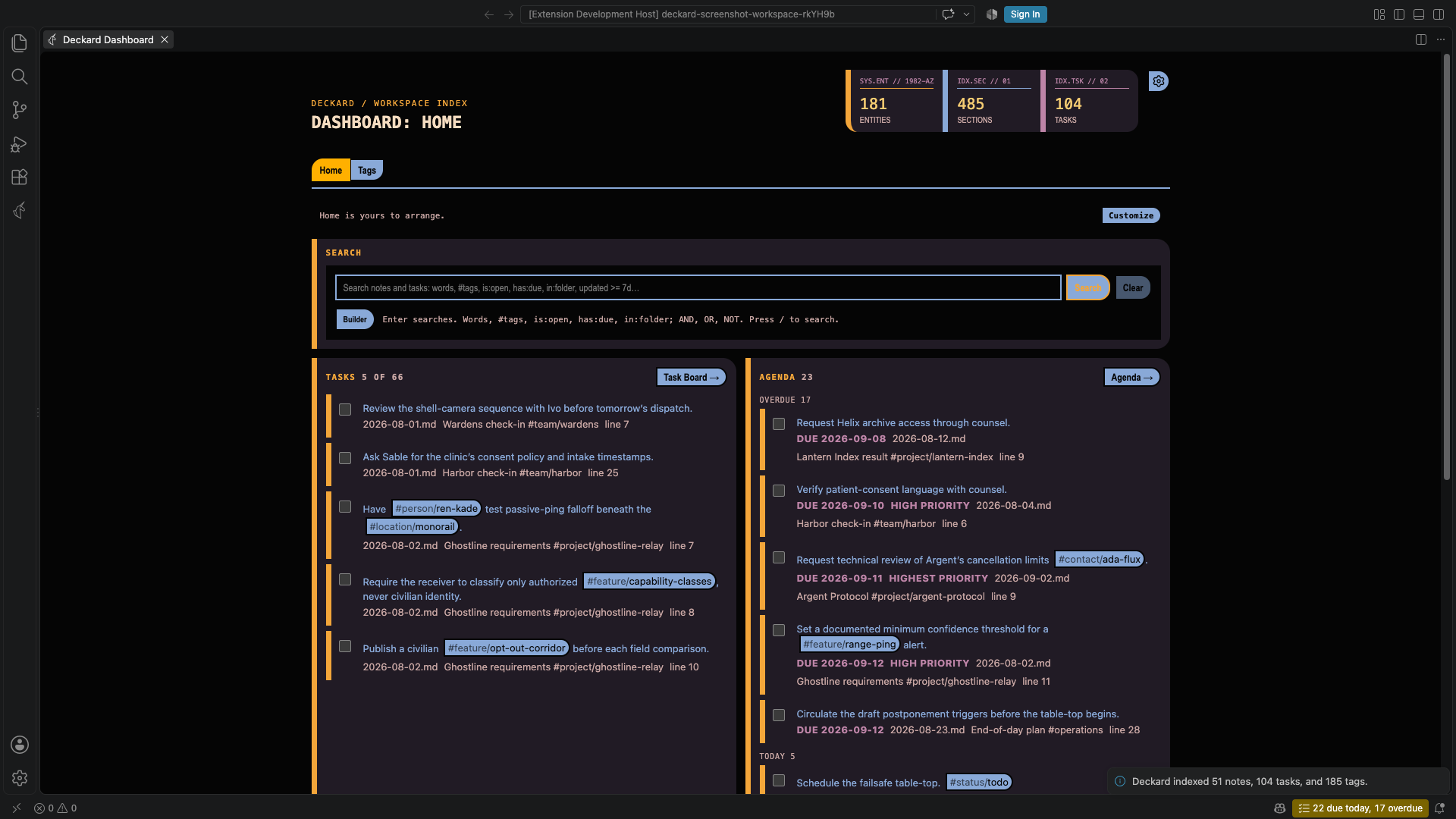 LCARS theme Dashboard.